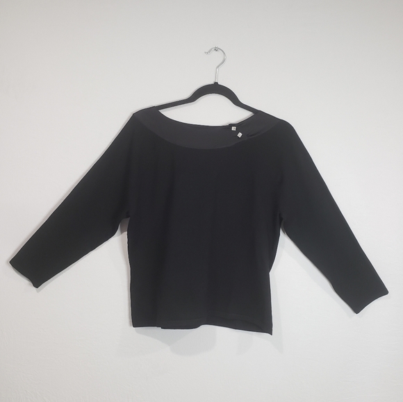 Talbots Petite Silk Blend Black Top Size Medium Petite - Picture 3 of 12